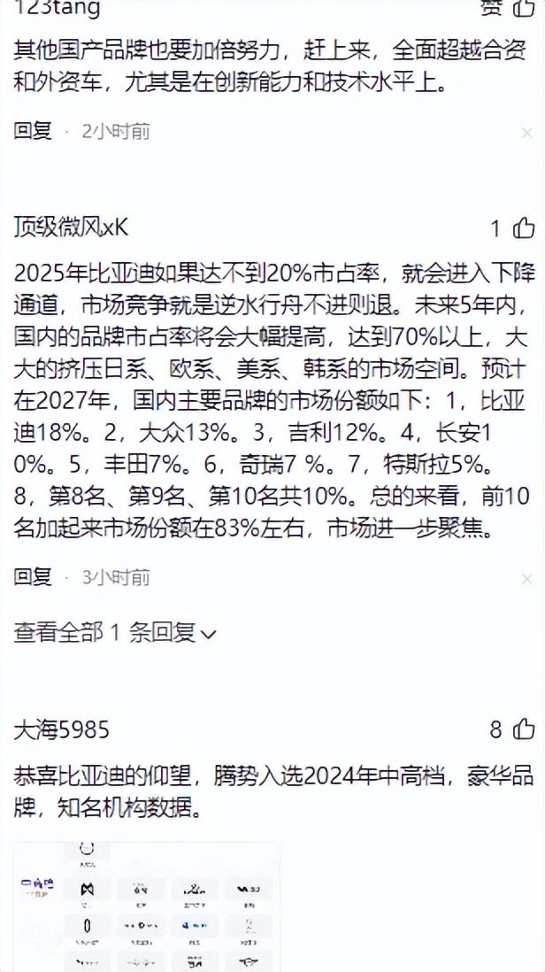 比亞迪國內(nèi)銷量展望:435萬—740萬輛,市場份額20%,力爭30%