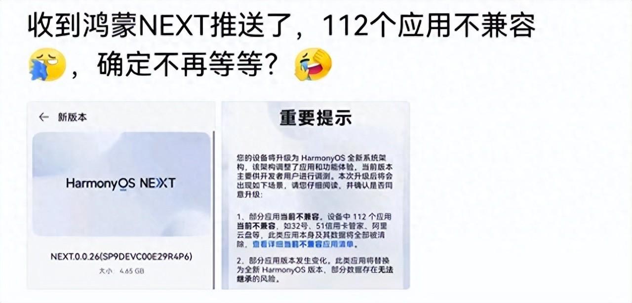 華為“不兼容”112個應用,鴻蒙Next第二批來了,安卓該怎么辦?