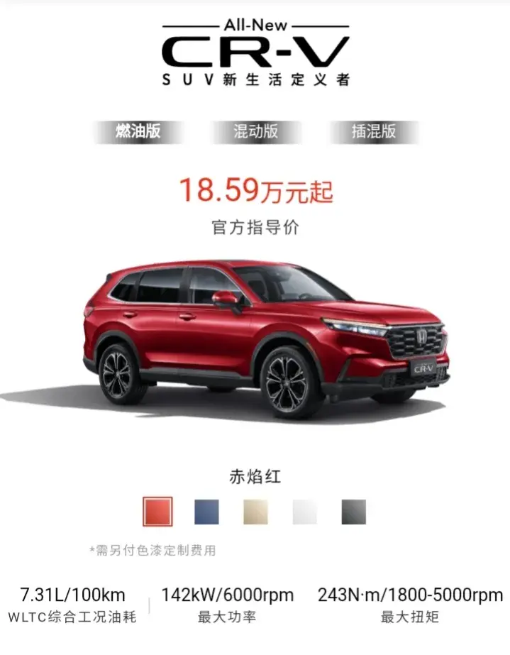 東風(fēng)本田CR-V,一車(chē)三動(dòng)力,300萬(wàn)中國(guó)家庭的高價(jià)值之選