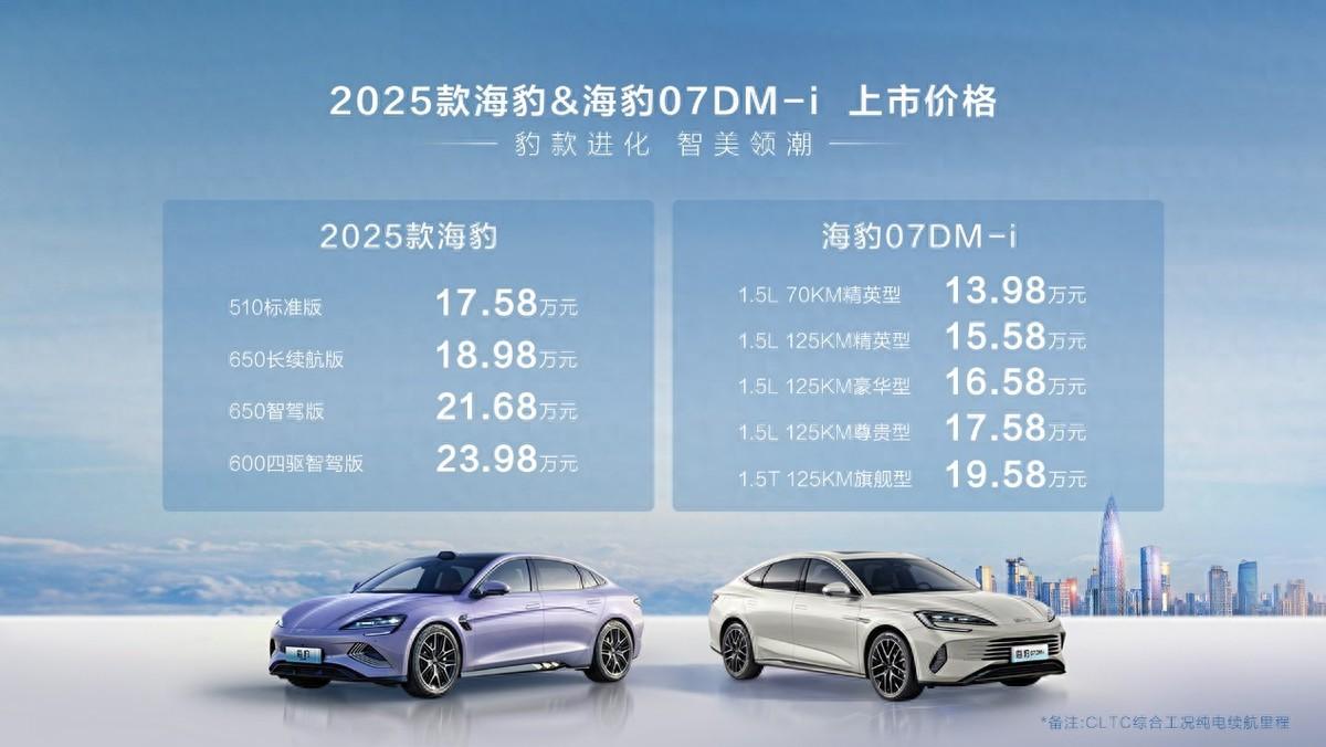 海豹IP上新,比亞迪2025款海豹、海豹07DM-i上市,加速新技術迭代