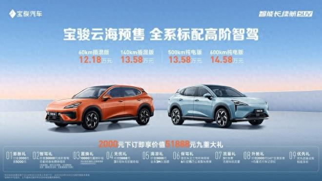 寶駿云海下線并同步開啟預(yù)售 預(yù)售12.18-14.58萬元
