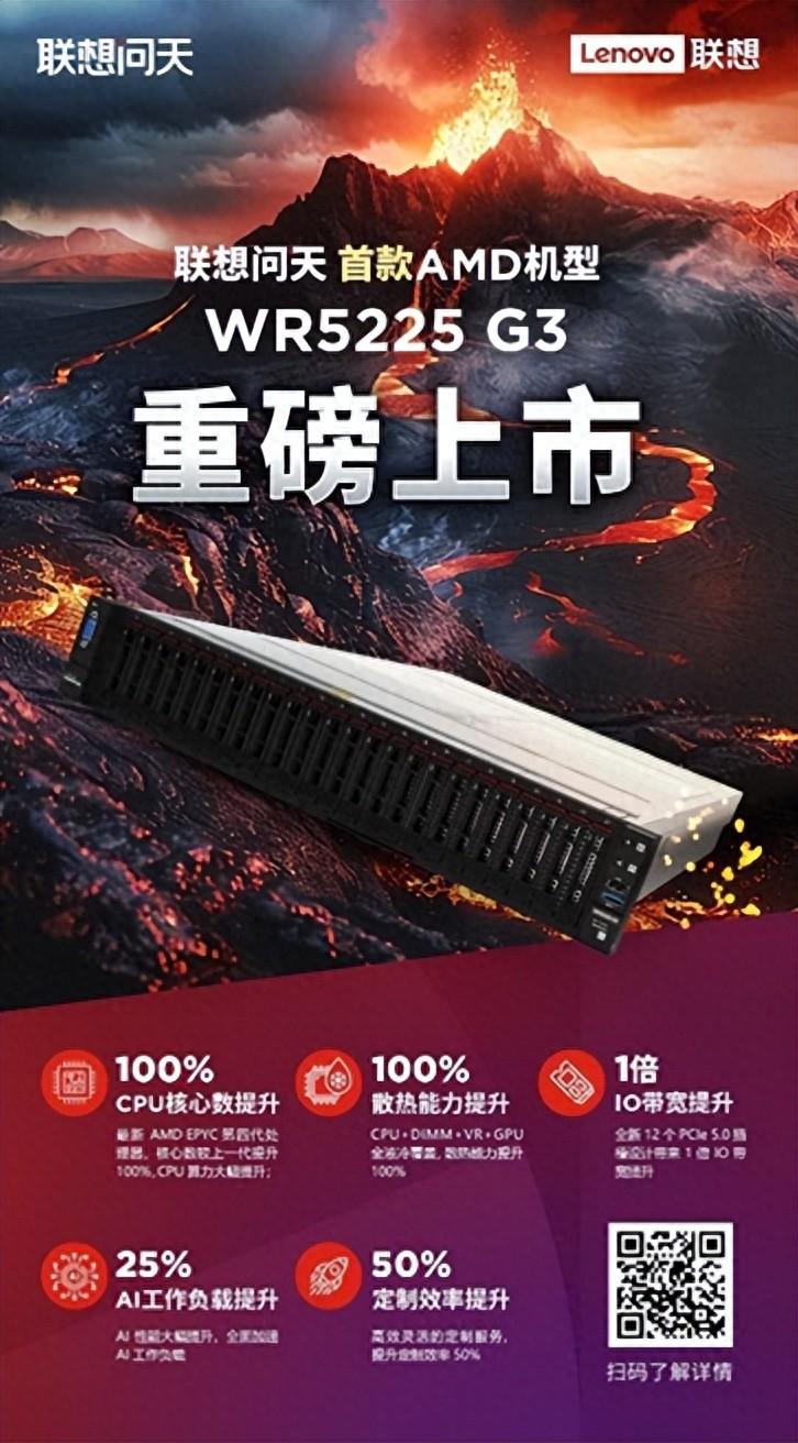 五大重磅提升 聯想問天首款AMD機型WR5225 G3震撼上市