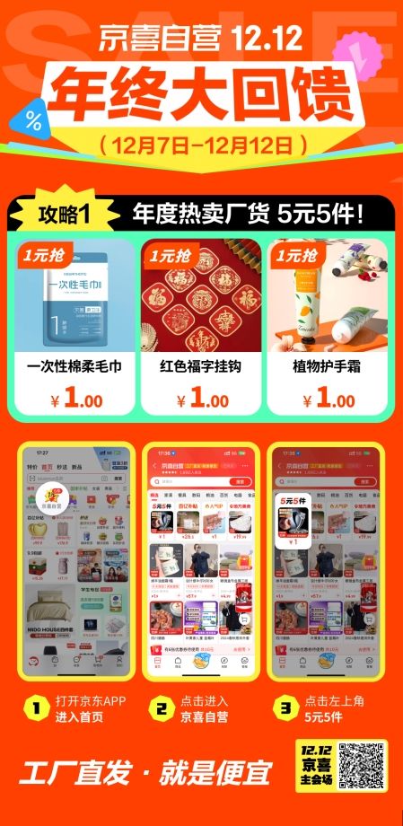 京東“京喜”12.12年終大促:品牌好物5折秒殺
