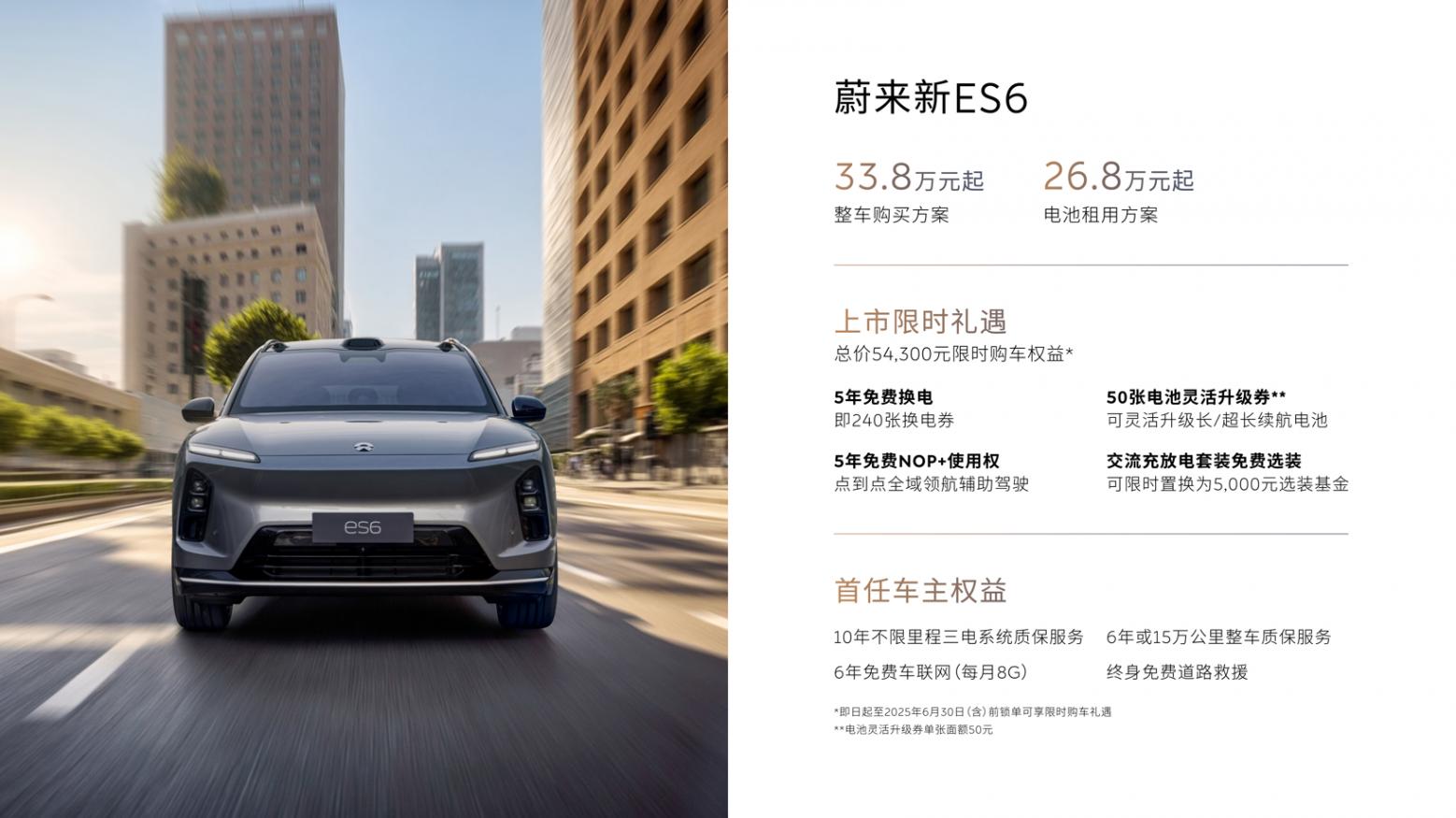 整車購買起售價33.8萬元，蔚來新ES6、新EC6 全面進階上市